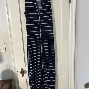 Talbots navy/white stripe maxi dress
